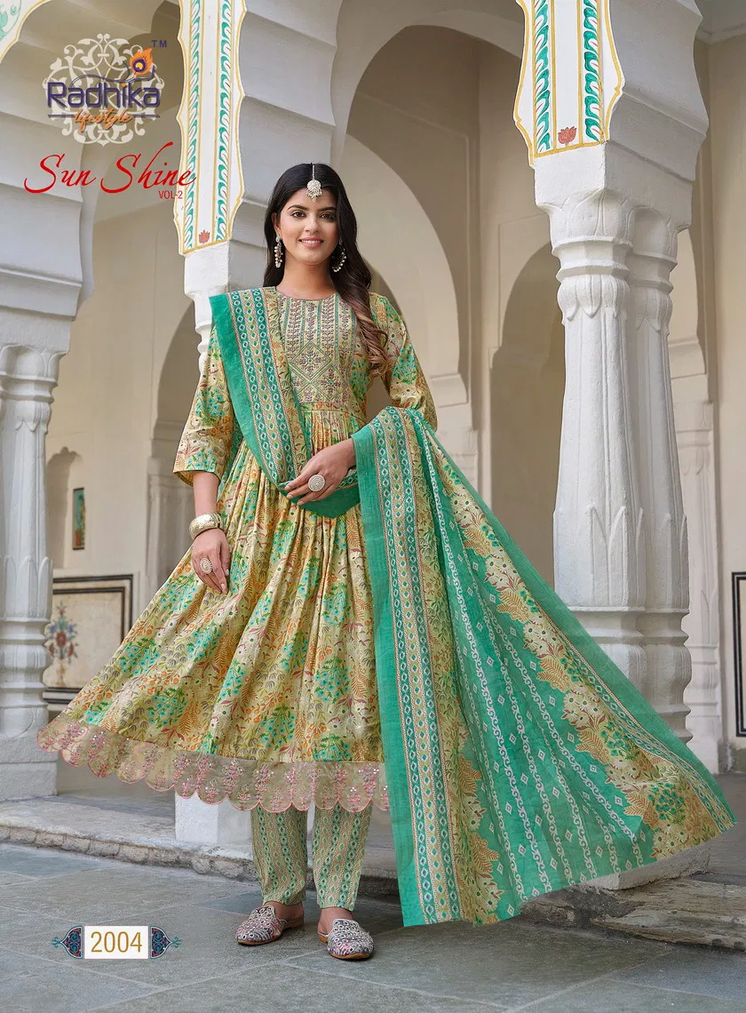 Radhika Sunshine Vol 2 Muslin Printed Readymade Suits Catalog
